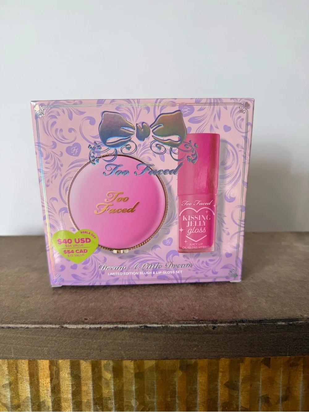 Too Faced Dream a Little Dream Lip Gloss/Blush Set-Pink Sherbert/Candy Cloud